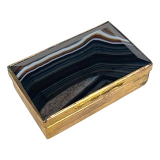 An 18th Century Austrian Gilt Bronze & Carved Agate Box For Sale