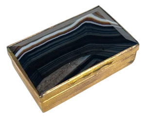 An 18th Century Austrian Gilt Bronze & Carved Agate Box