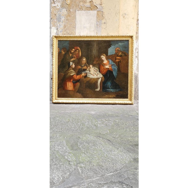 The Adoration of the Magi or the Nativity of the Baby Jesus, 1700, Oil on Canvas, Framed For Sale - Image 6 of 10