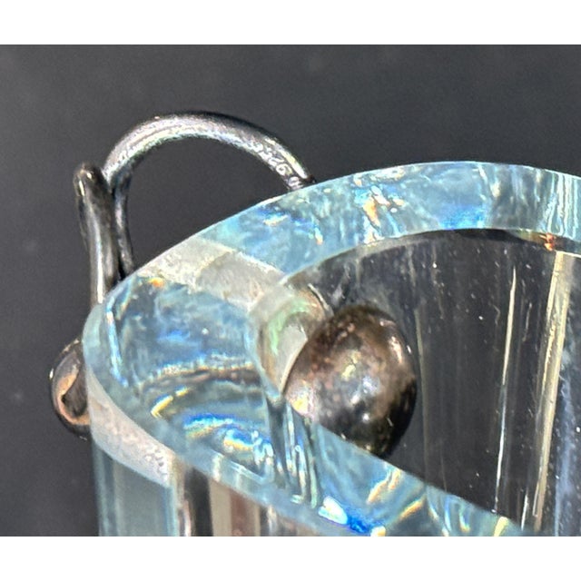 Mid 20th Century Strömbergshyttan Swedish Art Deco Crystal Vase / Toothpick Holder W/ Sterling Silver Grape Cluster Handles, 1950s For Sale - Image 5 of 10