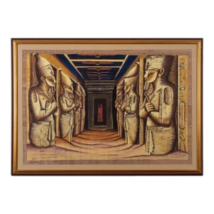 Abu Simbel Hypostyle Hall Egyptian Painting on Papyrus