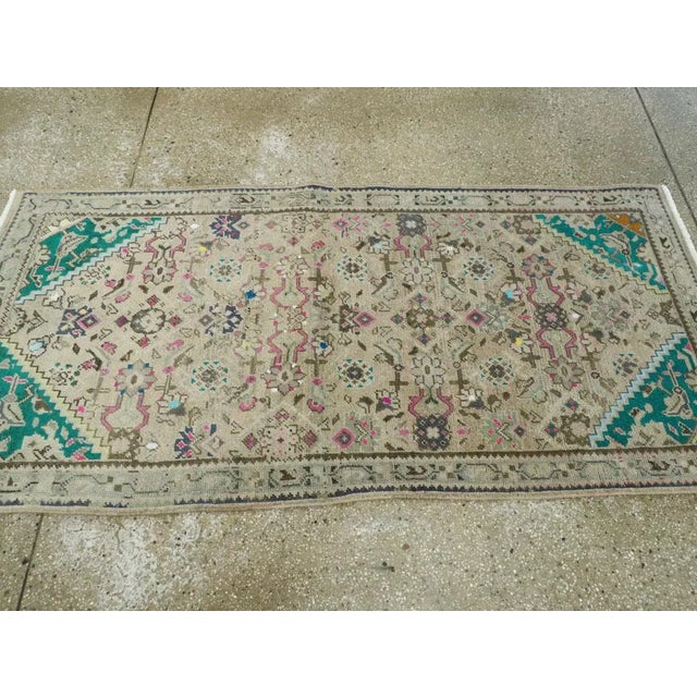 Beige Vintage Persian Hamadan Rug – Size: 3' 2" X 6' 7" For Sale - Image 8 of 10
