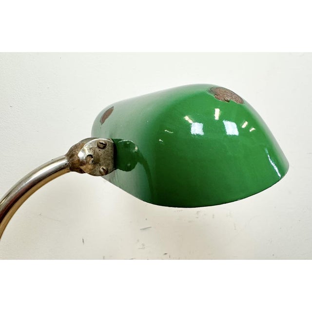 Vintage Green Enamel Bank Lamp, 1950s For Sale - Image 12 of 18