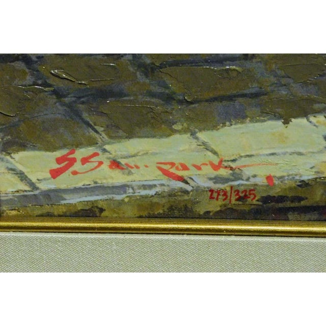 Blue s.sam Park "Nice" 2002 Hand Enhanced Signed & Numbered Giclee on Canvas Original Coa, Framed For Sale - Image 8 of 8