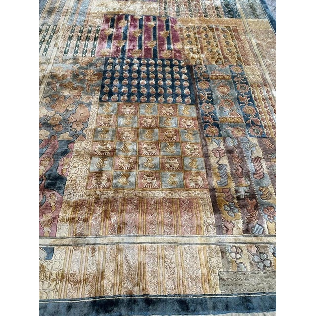 Introducing a stunning contemporary Chinese rug featuring an exquisite blend of geometric and stylized floral Art Deco...