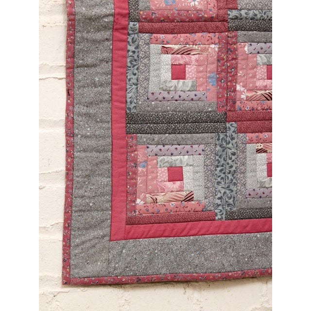 Pink Pink Vintage Quilt For Sale - Image 8 of 9