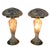 Mid-Century Modern Mid 20th Century Art Deco Stye Mushroom Table Lamps With Irises - a Pair For Sale - Image 3 of 7