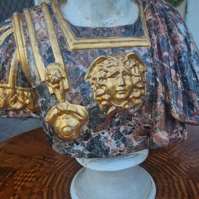 Bust of the Roman Emperor Hadrian from 1950 in Painted and Vitrified Terracotta, 1950, Terracotta For Sale - Image 4 of 12