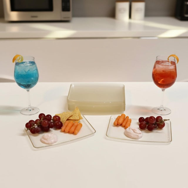 Mid-Century Modern Vintage Snack Trays Acrylic With Gold | Set of 11 For Sale - Image 3 of 5