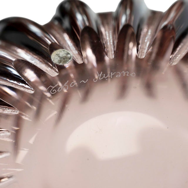 Purple Large Handmade Purple Murano Glass Vase from Toso, 1980s For Sale - Image 8 of 9