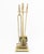 Neoclassical Style Brass Five-Piece Fireplace Tools Set, comprising: shovel, pair of tongs, broom, poker, and stand....