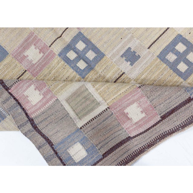 Doris Leslie Blau Vintage Swedish Flat Woven Rug For Sale In New York - Image 6 of 7