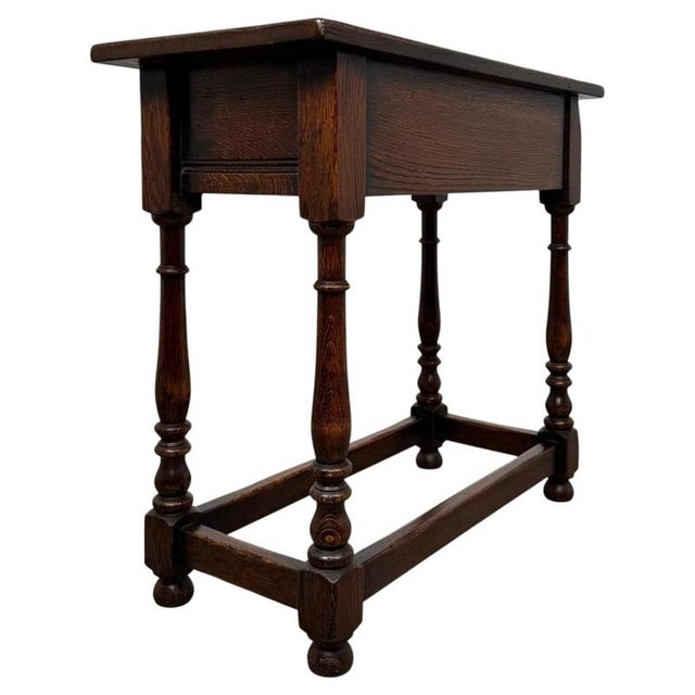 Antique 20th Century Oak Side Table For Sale - Image 9 of 12