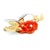 Mid-Century Modern Vintage Italian 18k Gold Platinum Diamond Sardinian Coral Rose Dove Brooch Pendant For Sale - Image 3 of 9