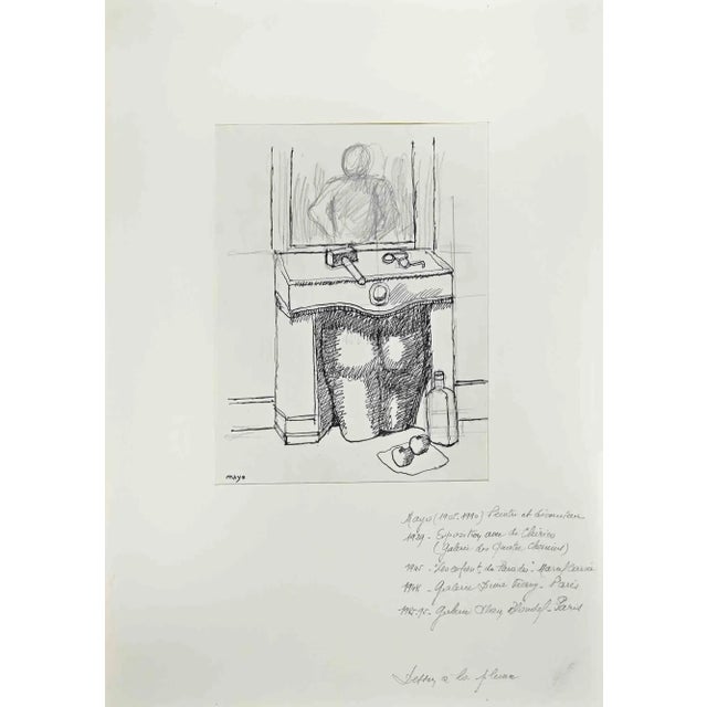 Man at work is an original artwork realized by french artist Antoine Mayo ( Port-Said 1905 - Seine-Port 1990 ). China ink...