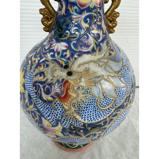 Metal Antique Chinese Cloisonne Haitangzun Vases, Pair For Sale - Image 7 of 12