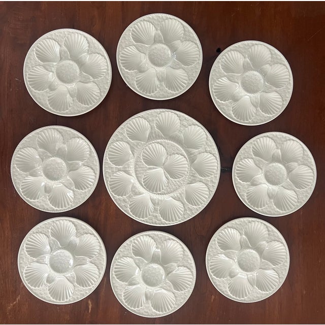 Longchamp Vintage French Longchamp White Oyster Plate For Sale - Image 4 of 11