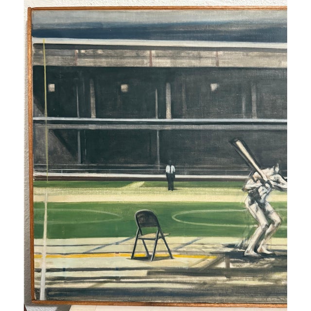 Sidney Goodman, Large American Modernist Oil Painting Baseball Game the Tryout Sidney Goodman, 1965 For Sale In Miami - Image 6 of 18