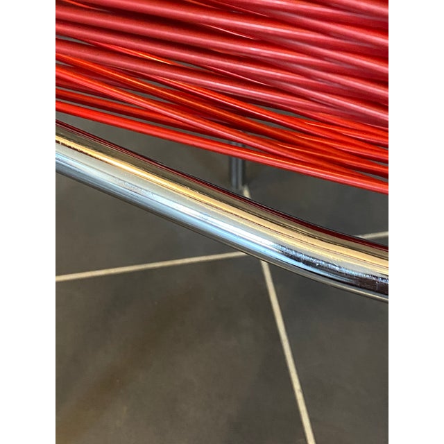 Vintage Chrome and Red Spaghetti Chair, 1960s For Sale - Image 9 of 18