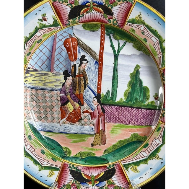 Red Antique French Plate by Creil and Montereau, 1890s For Sale - Image 8 of 11