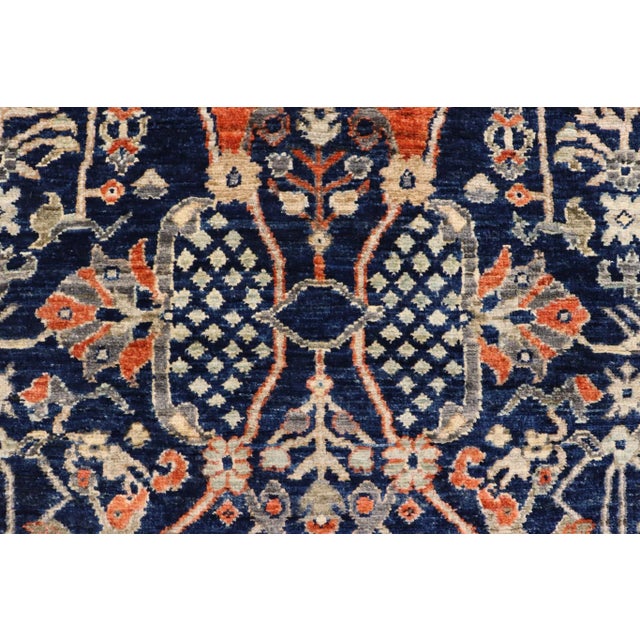 1990s Tribal Heriz Ziegler Blue Rust Hand-Knotted Rug - 3'9'' X 5'10'' For Sale - Image 5 of 8