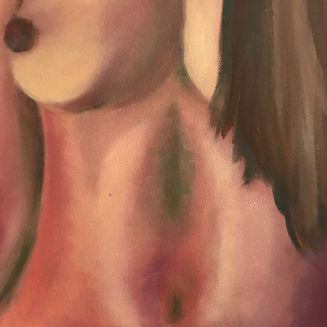 Mid-Century Modern VIntage Abstract Female Nude Painting From Art Students League NYC For Sale - Image 3 of 6