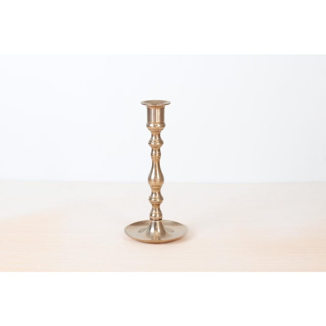 Set of 4 Vintage Assorted Brass Candlestick Holders For Sale - Image 10 of 14