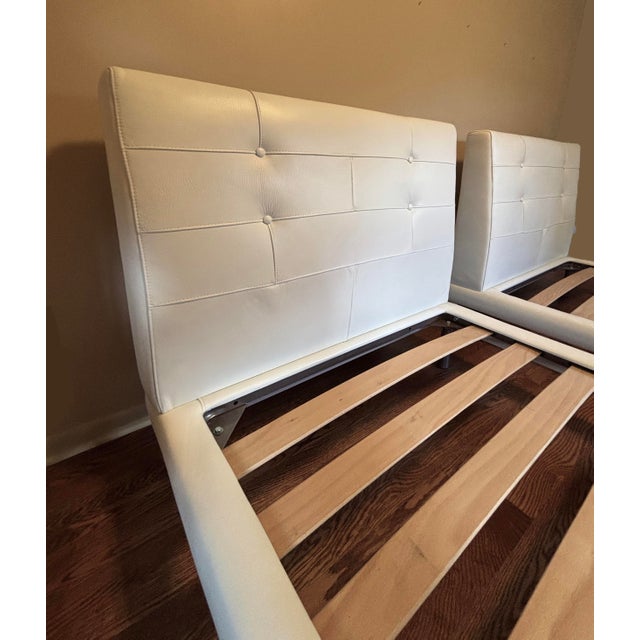 Pair of DellaRobbia Extra Long Twin Beds customized from the king size "Denver Bed" in the DellaRobbia catalog....