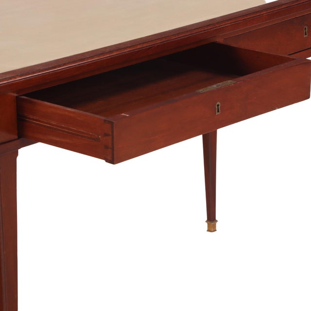 Wood Leather Top Mahogany Writing Desk in the Manner of Jean-Michel Frank, C. 1940 For Sale - Image 7 of 7
