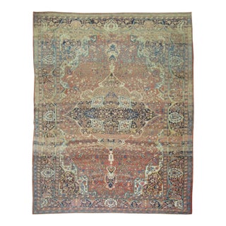 Early 20th Century Zabihi Collection Stunning Room Size Traditional Rust Multiple Abrash Carpet - 8'7" x 11'7" For Sale