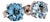 Natural Aquamarine Stud Earrings 14k White Gold 1.3 TCW Certified For Sale