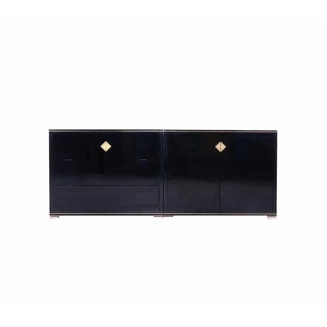 Black Lacquered Cabinets by Pierre Vandel, 1970s, Set of 2 For Sale - Image 17 of 18
