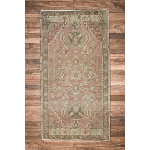 Early 21st Century Oriental Hand Knotted Rug Turkish Mini Rug 1'8" x 3'1" For Sale - Image 5 of 5