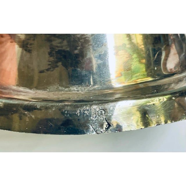 19th C English Silver Plate Figural Crown Lion Shield Ink Well Inkwell Holder For Sale - Image 12 of 12