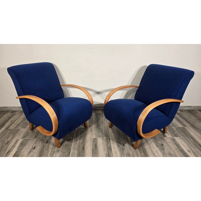 Wood Lounge Chairs from Jindrich Halabala, 1940s, Set of 2 For Sale - Image 7 of 15
