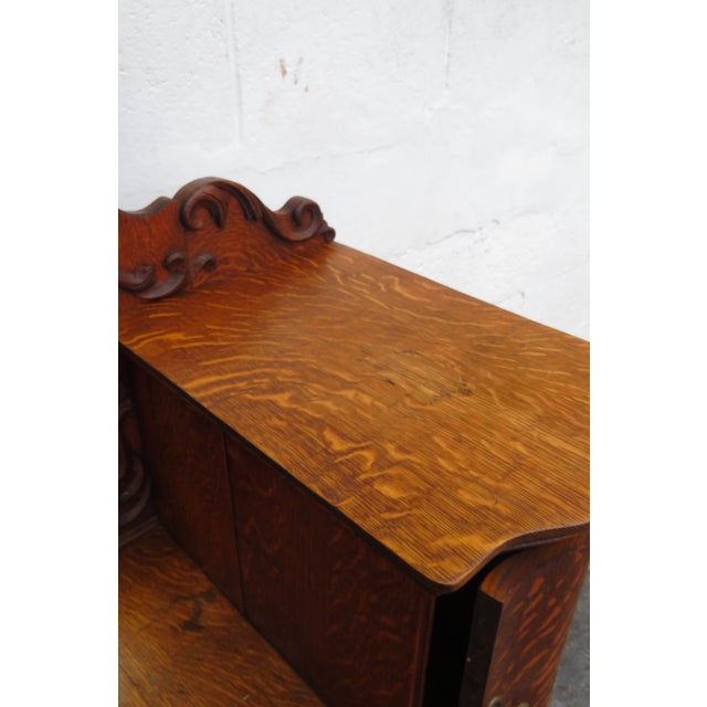 Southern Furniture Early 1900s Tiger Oak Large Tall Serpentine Gentleman’s Chest With Mirror 5982 For Sale - Image 18 of 18