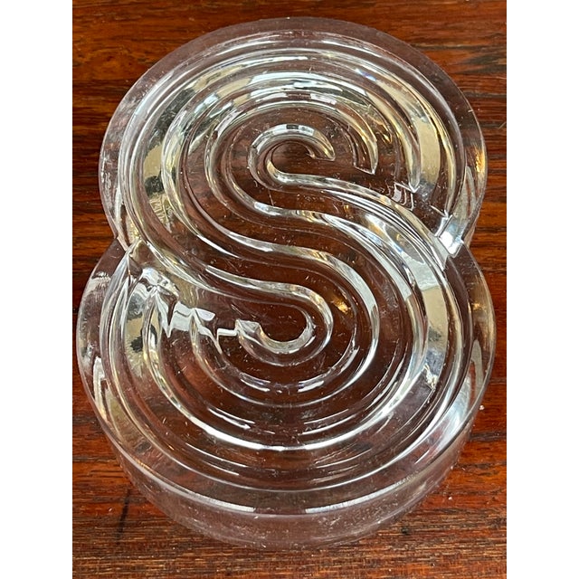 Glass 1980s Art Deco Rosenthal Channeled Curvilinear Bowl Signed Natale Sapone For Sale - Image 7 of 8