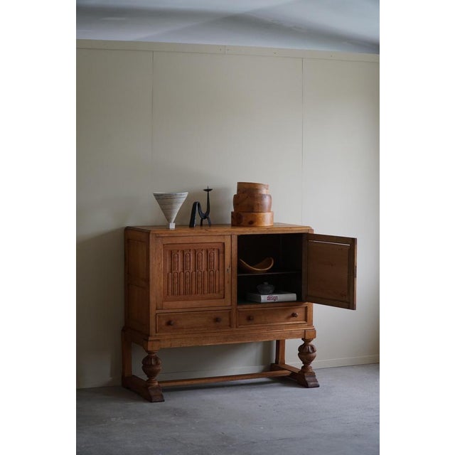 Mid-Century Danish Handcrafted Cabinet in Oak, 1950s For Sale - Image 4 of 18