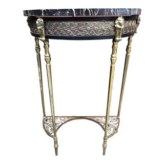 Antique Bronze and Marble Figural Console Table For Sale