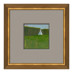 "Shrubbery With Outbuilding" Original Framed Oil Painting by Leslie Snipes