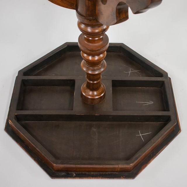 Late 19th Century Italian Renaissance Revival Octagonal Burl Walnut Marquetry Table With St. George For Sale In Chicago - Image 6 of 16