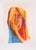 Brightly colored portrait by Michael William Eggleston (American, 20th Century). A woman with blond hair is looking...