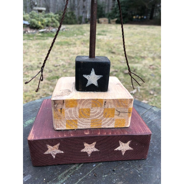 Wood Late 20th Century Wood Carved Rooster on Stand For Sale - Image 7 of 8