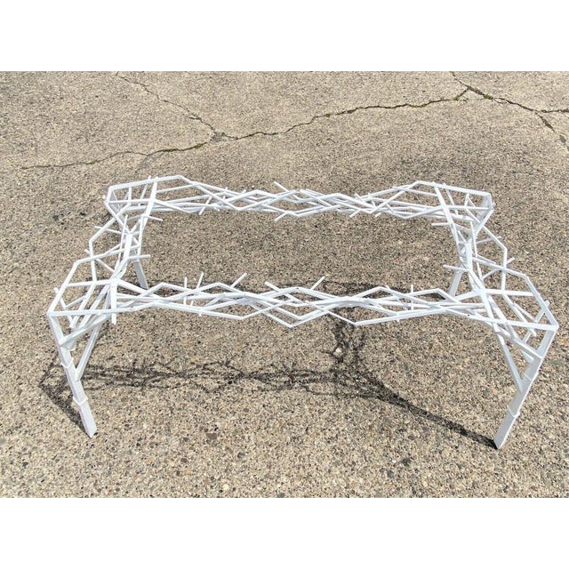 Modern Late 20th Century Modern White Iron Branch Sculptural "Crown of Thorns" Dining Table Desk Base For Sale - Image 3 of 13