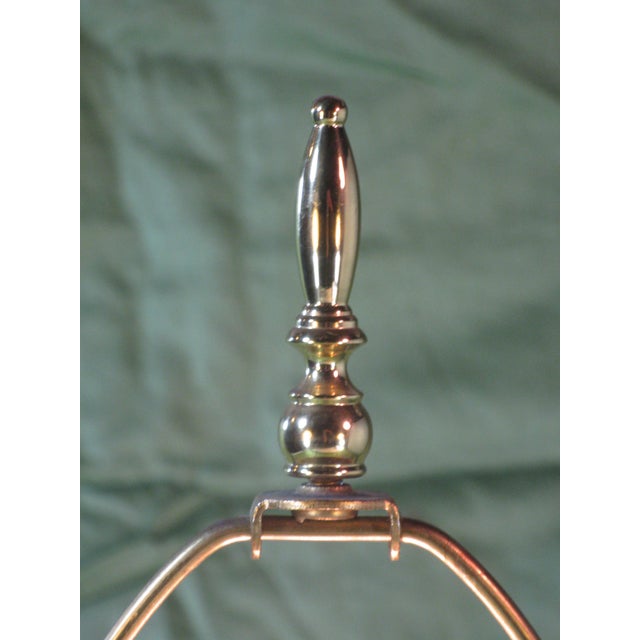 Mid 20th Century Table Lamp Frosted Glass Gold Fowers Brass Hollywood Regency For Sale - Image 6 of 11