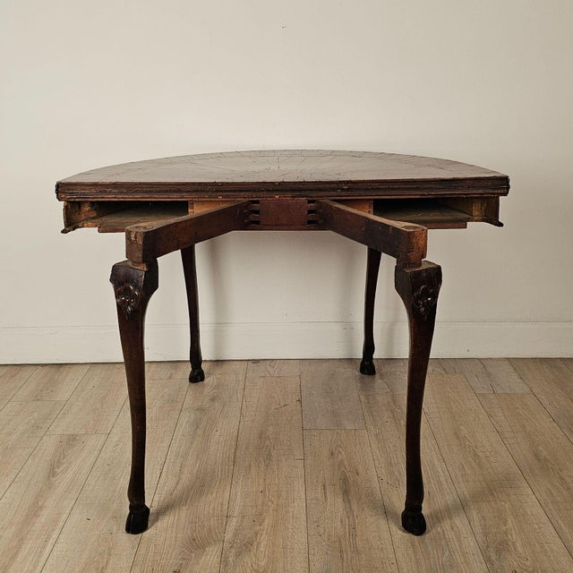 Italian Baroque Olive & Walnut Folding Table, Possibly Venetian, Circa 1760 For Sale - Image 16 of 16