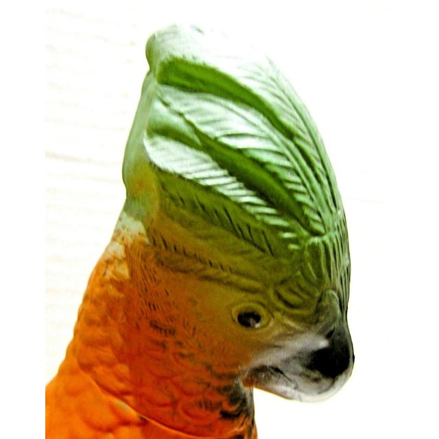 Glass Rare Original Tiffin Art Deco Glass Parrot Table Lamp Circa 1930s For Sale - Image 7 of 13