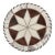 Vintage Patchwork Cowhide Trivet or Placemat, Southwest Western Star Motif Table Accent, Round For Sale