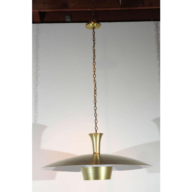 Gold Mid-Century Aluminum Fixture in the Style of Lightolier For Sale - Image 8 of 8