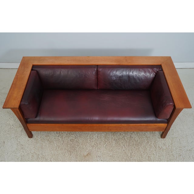 Arts & Crafts Stickley Cherry Arts & Crafts Prairie Sofa For Sale - Image 3 of 18